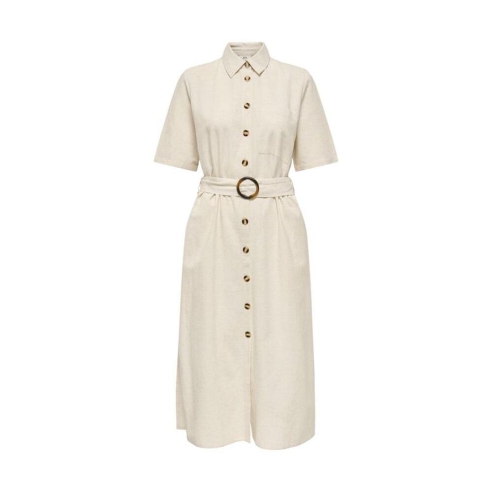 Jacqueline De Yong Beige Cotton Long Women's Dress